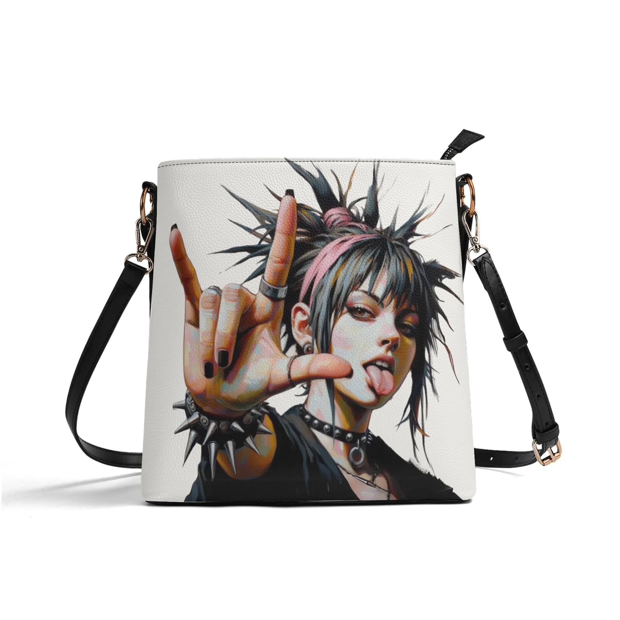 ASL "I Love You" Purse: Rock Your Style Women's PU Bucket Bag, ASL Gift, Deaf, ASL Interpreter, ASL Student, CODA, Shoulder Bag,